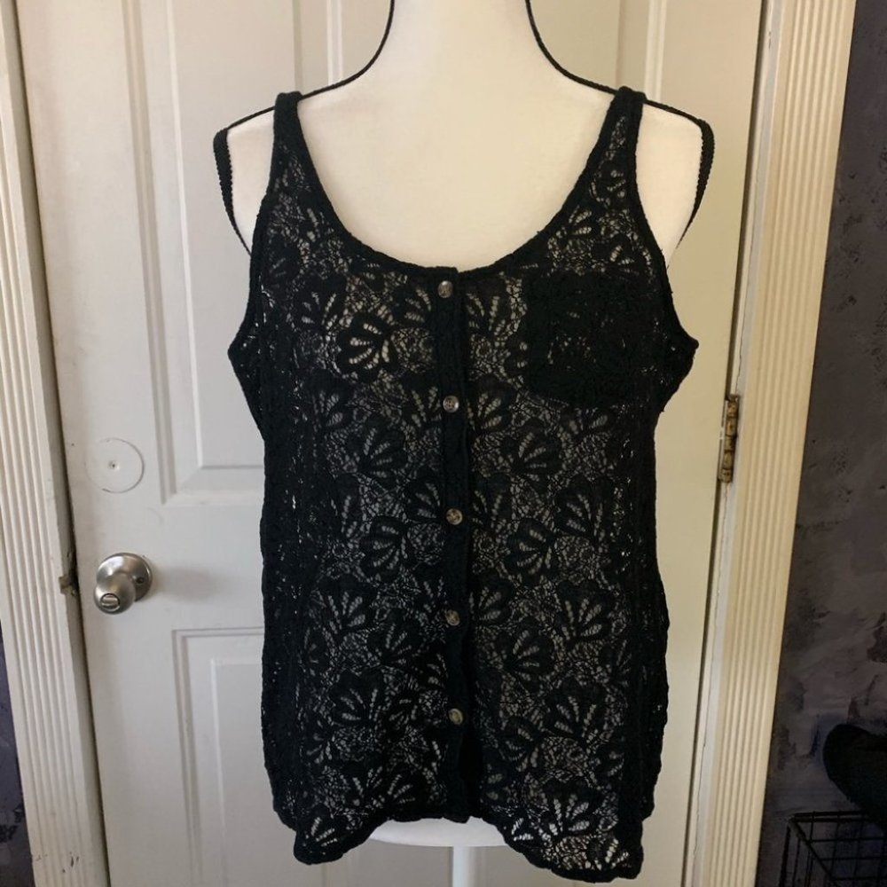 Volcom Button Up Lace Top.